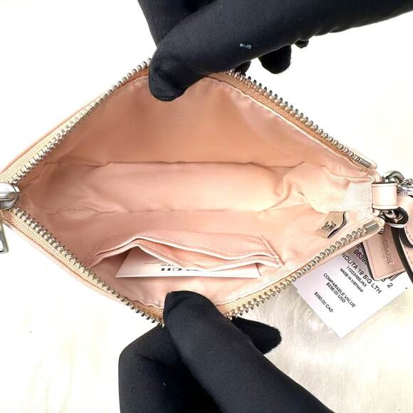 Coach Wristlet Nolita 19 In Signature Leather In Silver Blush NWT CZ456 - Picture 10 of 11
